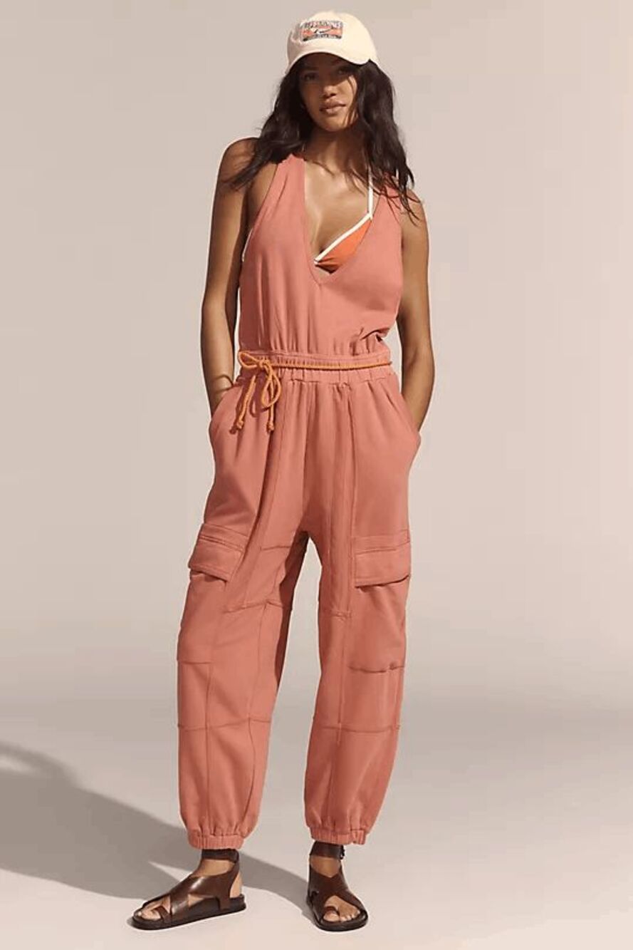 Anthropologie Daily Practice Cloud Rest Sleeveless V-Neck Jumpsuit Women's Large
